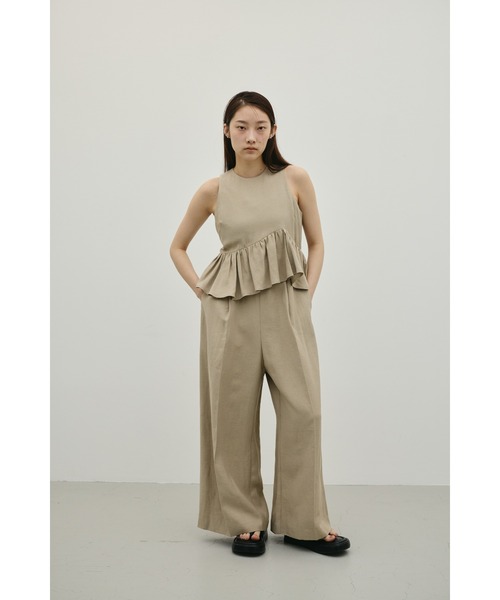 STYLEMIXER(スタイルミキサー)の「リネンミックスフリルオールインワン(つなぎ/オールインワン・レディース・ブラック/ライトベージュ・SMALL/MEDIUM)」の17枚目の写真