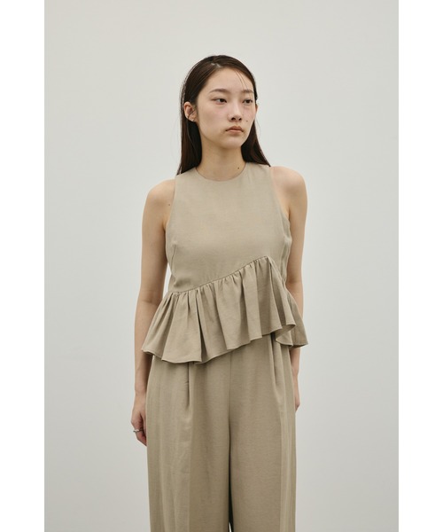 STYLEMIXER(スタイルミキサー)の「リネンミックスフリルオールインワン(つなぎ/オールインワン・レディース・ブラック/ライトベージュ・SMALL/MEDIUM)」の21枚目の写真
