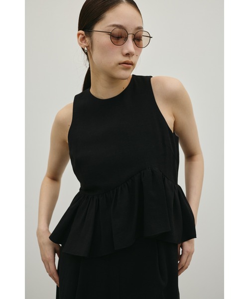 STYLEMIXER(スタイルミキサー)の「リネンミックスフリルオールインワン(つなぎ/オールインワン・レディース・ブラック/ライトベージュ・SMALL/MEDIUM)」の8枚目の写真