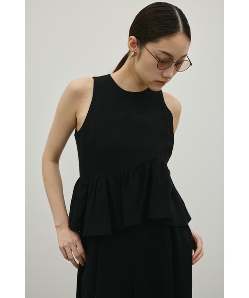 STYLEMIXER(スタイルミキサー)の「リネンミックスフリルオールインワン(つなぎ/オールインワン・レディース・ブラック/ライトベージュ・SMALL/MEDIUM)」の9枚目の写真