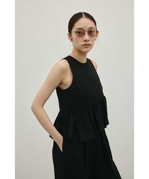 STYLEMIXER(スタイルミキサー)の「リネンミックスフリルオールインワン(つなぎ/オールインワン・レディース・ブラック/ライトベージュ・SMALL/MEDIUM)」の10枚目の写真