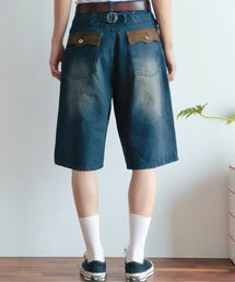 Zooodle�i�Y�[�h���j�́uCord flap denim shorts - �R�[�f�����C�t���b�v�f�j���V���[�c-�i�f�j���p���c�j�v