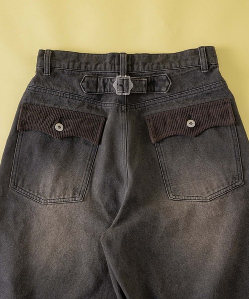 Zooodle(ズードル)の「Cord flap denim shorts - コーデュロイフラップデニムショーツ-(デニムパンツ・メンズ・インディゴブルー/ブラック・MEDIUM/LARGE)」の13枚目の写真