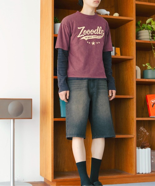 Zooodle(ズードル)の「Cord flap denim shorts - コーデュロイフラップデニムショーツ-(デニムパンツ・メンズ・インディゴブルー/ブラック・MEDIUM/LARGE)」の6枚目の写真