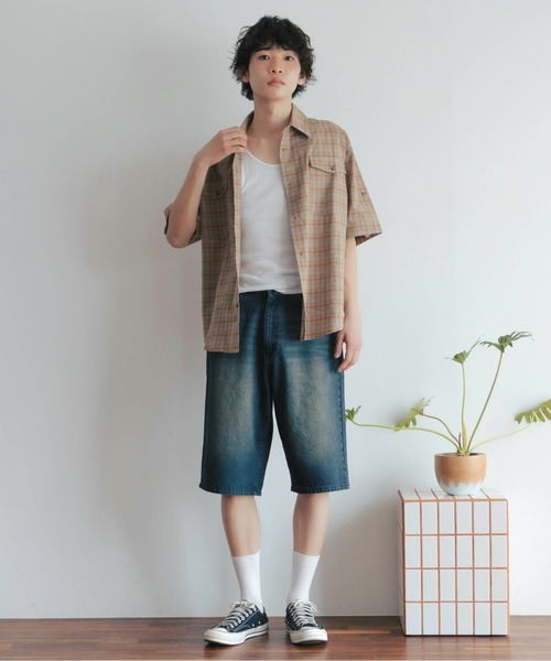 Zooodle(ズードル)の「Cord flap denim shorts - コーデュロイフラップデニムショーツ-(デニムパンツ・メンズ・インディゴブルー/ブラック・MEDIUM/LARGE)」の21枚目の写真