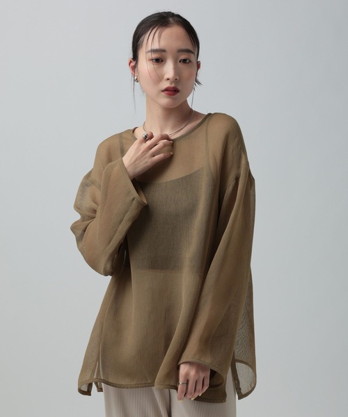 LEPSIM(レプシィム)の「2WAYメッシュ長袖ブラウス 647568(シャツ/ブラウス・レディース・ブラウン/ブラック/アイボリー・FREE)」の3枚目の写真