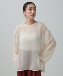 メッシュトップス」に該当するホワイト/白色系のファッション通販