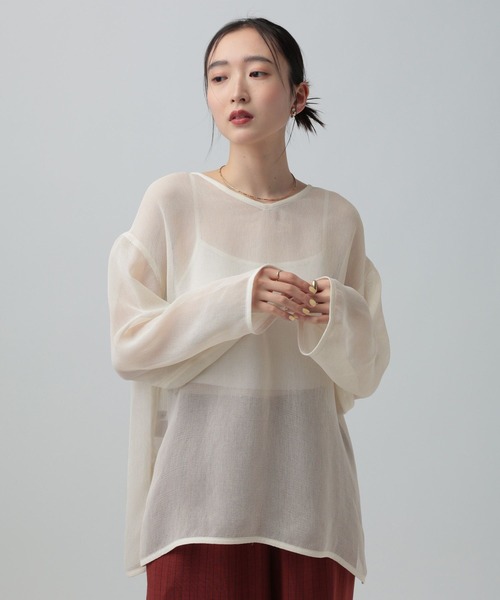 LEPSIM(レプシィム)の「2WAYメッシュ長袖ブラウス 647568(シャツ/ブラウス・レディース・ブラウン/ブラック/アイボリー・FREE)」の5枚目の写真