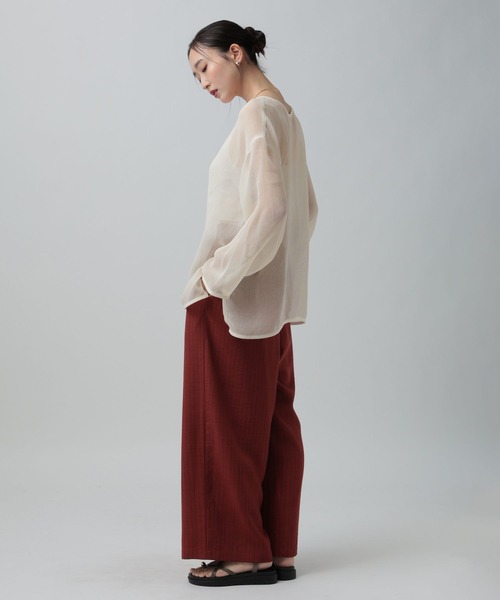 LEPSIM(レプシィム)の「2WAYメッシュ長袖ブラウス 647568(シャツ/ブラウス・レディース・ブラウン/ブラック/アイボリー・FREE)」の7枚目の写真