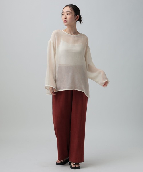 LEPSIM(レプシィム)の「2WAYメッシュ長袖ブラウス 647568(シャツ/ブラウス・レディース・ブラウン/ブラック/アイボリー・FREE)」の8枚目の写真