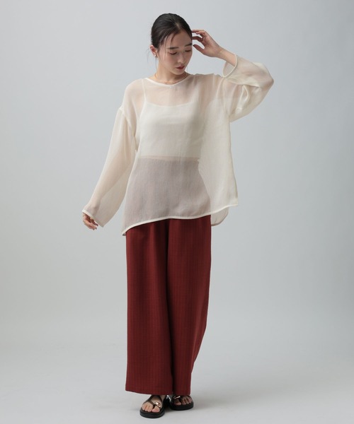 LEPSIM(レプシィム)の「2WAYメッシュ長袖ブラウス 647568(シャツ/ブラウス・レディース・ブラウン/ブラック/アイボリー・FREE)」の9枚目の写真