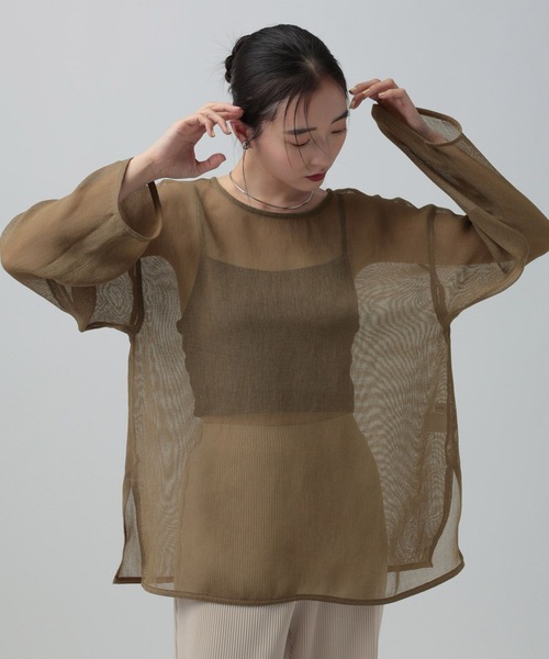 LEPSIM(レプシィム)の「2WAYメッシュ長袖ブラウス 647568(シャツ/ブラウス・レディース・ブラウン/ブラック/アイボリー・FREE)」の11枚目の写真