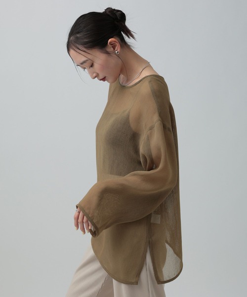 LEPSIM(レプシィム)の「2WAYメッシュ長袖ブラウス 647568(シャツ/ブラウス・レディース・ブラウン/ブラック/アイボリー・FREE)」の12枚目の写真