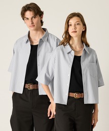 CLEL(�N���C��)�́yCLEL�zRoyal Oxford Short Sleeve Cropped Shirt / ���C�����I�b�N�X�t�H�[�h �����N���b�v�h�V���c(�V���c/�u���E�X)