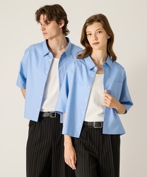 CLEL(�N���C��)�́yCLEL�zRoyal Oxford Short Sleeve Cropped Shirt / ���C�����I�b�N�X�t�H�[�h �����N���b�v�h�V���c(�V���c/�u���E�X)
