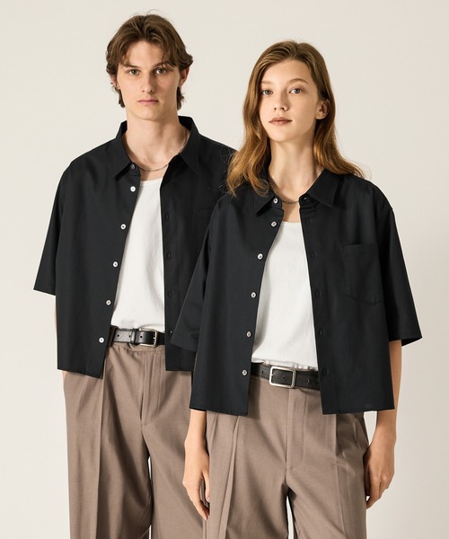 CLEL】Royal Oxford Short Sleeve Cropped Shirt / ロイヤル