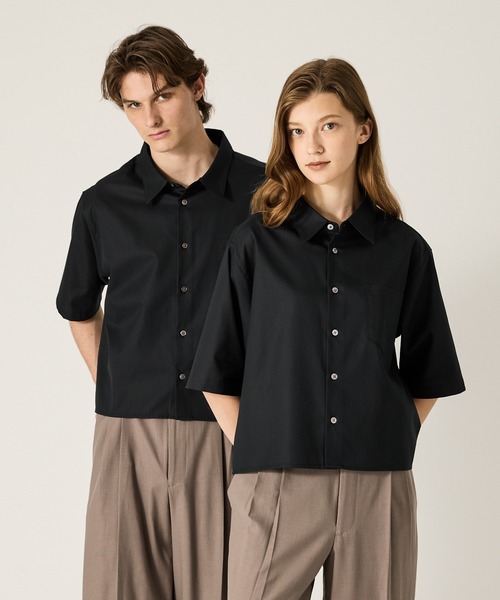 CLEL（クレイル）の「【CLEL】Royal Oxford Short Sleeve Cropped Shirt / ロイヤルオックスフォード 半袖クロップドシャツ（シャツ/ブラウス・メンズ・ホワイト/グレー系/サックスブルー/ブラック・XS/S/M/L）」の5枚目の写真