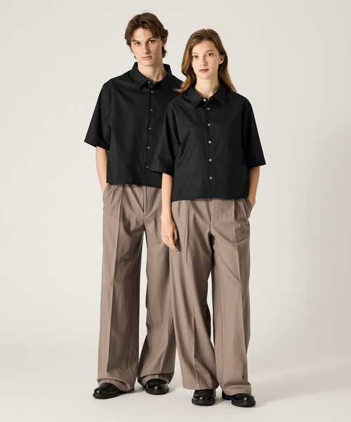 CLEL（クレイル）の「【CLEL】Royal Oxford Short Sleeve Cropped Shirt / ロイヤルオックスフォード 半袖クロップドシャツ（シャツ/ブラウス・メンズ・ホワイト/グレー系/サックスブルー/ブラック・XS/S/M/L）」の7枚目の写真