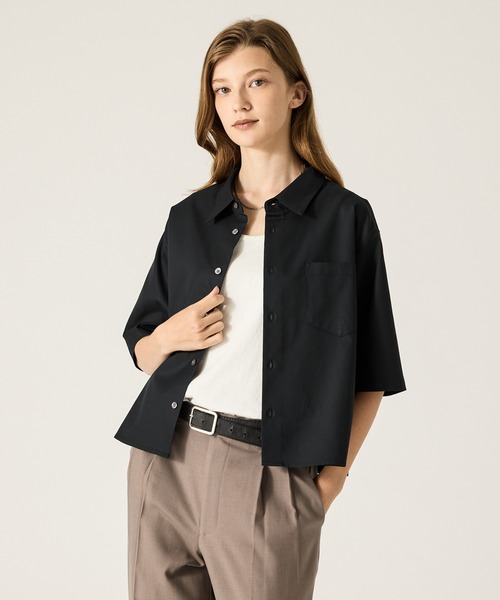 CLEL（クレイル）の「【CLEL】Royal Oxford Short Sleeve Cropped Shirt / ロイヤルオックスフォード 半袖クロップドシャツ（シャツ/ブラウス・メンズ・ホワイト/グレー系/サックスブルー/ブラック・XS/S/M/L）」の8枚目の写真