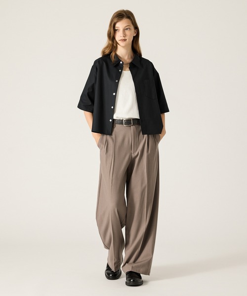 CLEL（クレイル）の「【CLEL】Royal Oxford Short Sleeve Cropped Shirt / ロイヤルオックスフォード 半袖クロップドシャツ（シャツ/ブラウス・メンズ・ホワイト/グレー系/サックスブルー/ブラック・XS/S/M/L）」の10枚目の写真