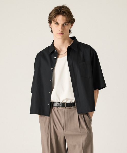 CLEL（クレイル）の「【CLEL】Royal Oxford Short Sleeve Cropped Shirt / ロイヤルオックスフォード 半袖クロップドシャツ（シャツ/ブラウス・メンズ・ホワイト/グレー系/サックスブルー/ブラック・XS/S/M/L）」の12枚目の写真