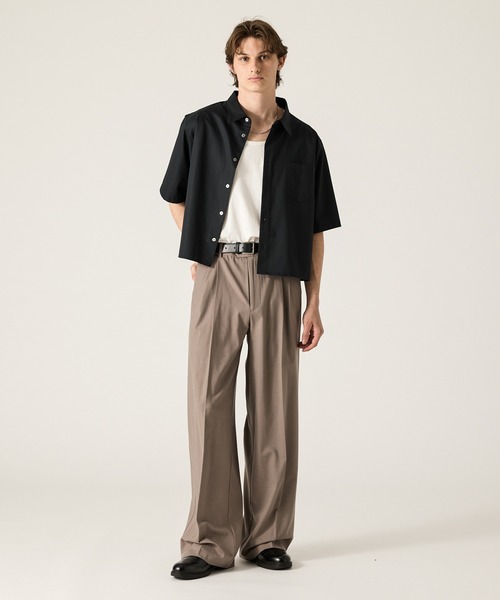 CLEL（クレイル）の「【CLEL】Royal Oxford Short Sleeve Cropped Shirt / ロイヤルオックスフォード 半袖クロップドシャツ（シャツ/ブラウス・メンズ・ホワイト/グレー系/サックスブルー/ブラック・XS/S/M/L）」の14枚目の写真