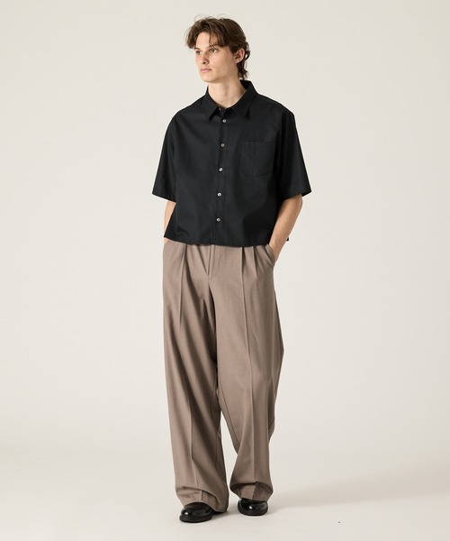 CLEL（クレイル）の「【CLEL】Royal Oxford Short Sleeve Cropped Shirt / ロイヤルオックスフォード 半袖クロップドシャツ（シャツ/ブラウス・メンズ・ホワイト/グレー系/サックスブルー/ブラック・XS/S/M/L）」の15枚目の写真