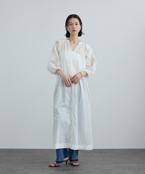 WEB限定】ネット刺繍レースワンピース（ワンピース）｜SALON adam et