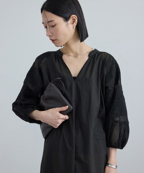 WEB限定】ネット刺繍レースワンピース（ワンピース）｜SALON adam et