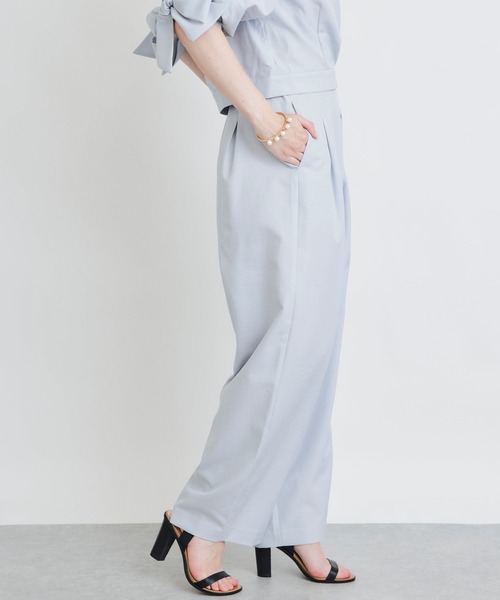 PICCIN(ピッチン)の「【セットアップ可能】麻混タックパンツ(その他パンツ・レディース・オフホワイト/グレー/ブラック・S/M)」の5枚目の写真