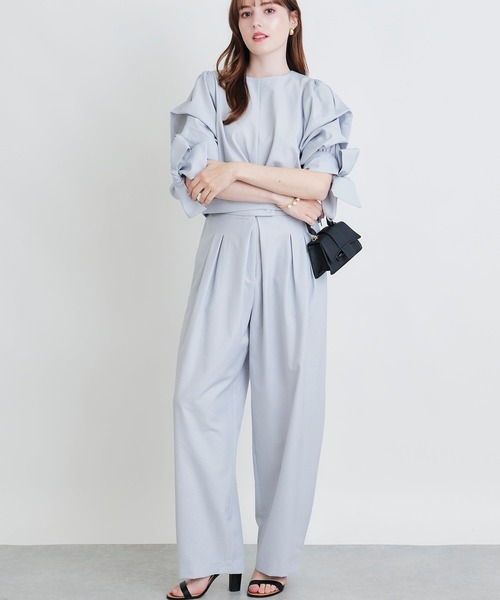 PICCIN(ピッチン)の「【セットアップ可能】麻混タックパンツ(その他パンツ・レディース・オフホワイト/グレー/ブラック・S/M)」の6枚目の写真
