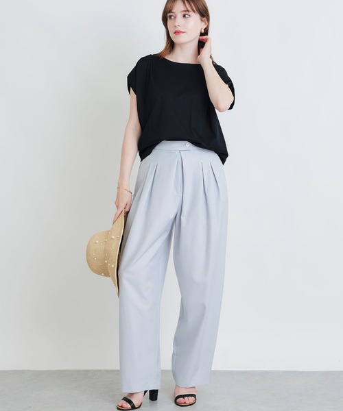 PICCIN(ピッチン)の「【セットアップ可能】麻混タックパンツ(その他パンツ・レディース・オフホワイト/グレー/ブラック・S/M)」の9枚目の写真
