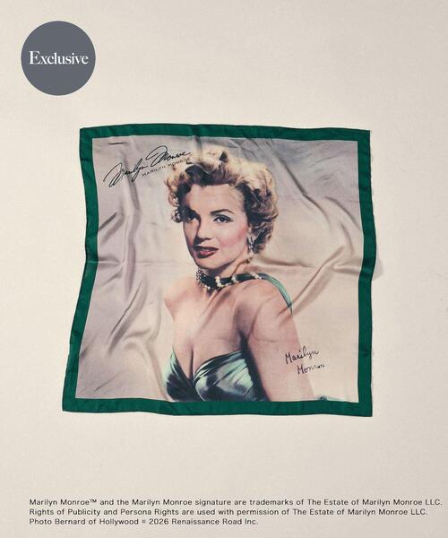 SENSE OF PLACE by URBAN RESEARCH(センスオブプレイスバイアーバンリサーチ)の「『別注』MARILYNMONROE×SENSE OF PLACE プリントスカーフ(バンダナ/スカーフ・レディース・ブラック/グリーン・ONE)」の2枚目の写真