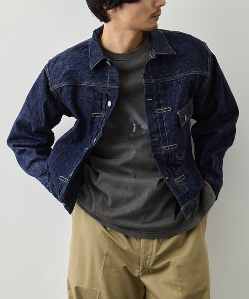 orSlow(オアスロウ)の「【orSlow/オアスロウ】TYPE1 40S PLEATED FRONT BLOUSE(デニムジャケット・メンズ・ダークインディゴブルー・M/L)」の2枚目の写真