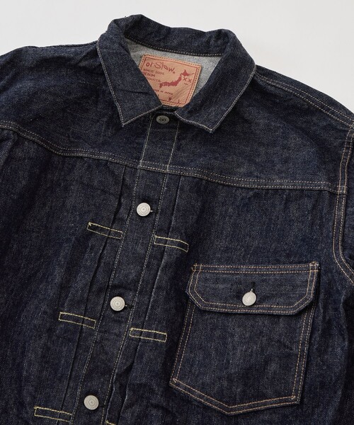 orSlow(オアスロウ)の「【orSlow/オアスロウ】TYPE1 40S PLEATED FRONT BLOUSE(デニムジャケット・メンズ・ダークインディゴブルー・M/L)」の7枚目の写真