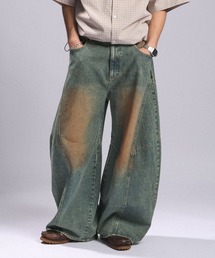 RAGEBLUE(���C�W�u���[)��Vintage �RD Curve Barrel Denim Pants/���B���e�[�W���H/3D�J�[�u�o�����f�j���p���c(�f�j���p���c)