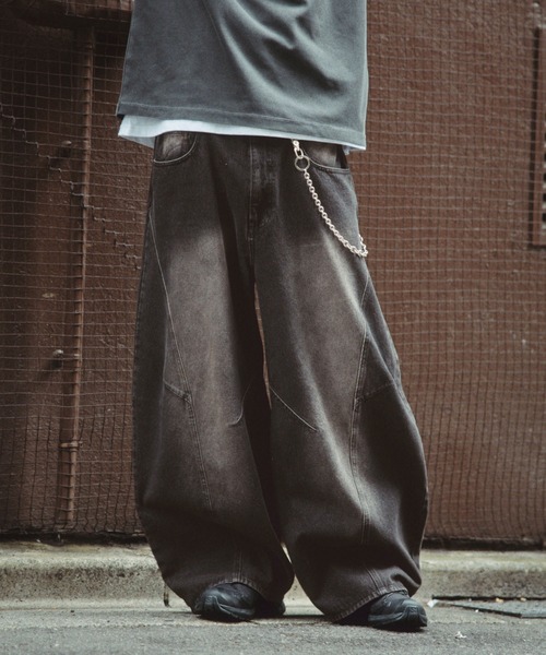 RAGEBLUE（レイジブルー）の「Vintage ３D Curve Barrel Denim Pants/ヴィンテージ加工/3Dカーブバレルデニムパンツ（デニムパンツ・メンズ・グリーン/ブラウン/ブルー/ブラック・MEDIUM/LARGE）」の2枚目の写真