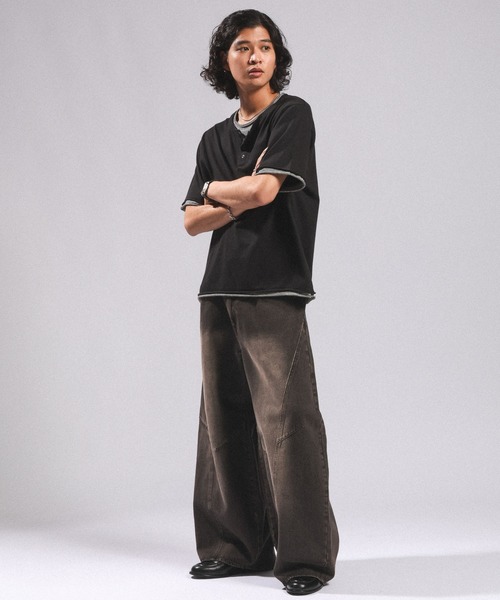 RAGEBLUE(レイジブルー)の「Vintage 3D Curve Barrel Denim Pants/ヴィンテージ加工/3Dカーブバレルデニムパンツ(デニムパンツ・メンズ・グリーン/ブラウン/ブルー/ブラック/ライトブルー/ブラック系その他/グリーン系その他/ブルー系その他/ブラック系その他2/グレー系その他・MEDIUM/LARGE)」の12枚目の写真