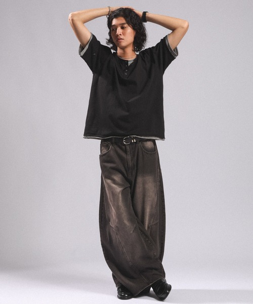 RAGEBLUE(レイジブルー)の「Vintage 3D Curve Barrel Denim Pants/ヴィンテージ加工/3Dカーブバレルデニムパンツ(デニムパンツ・メンズ・グリーン/ブラウン/ブルー/ブラック/ライトブルー/ブラック系その他/グリーン系その他/ブルー系その他/ブラック系その他2/グレー系その他・MEDIUM/LARGE)」の11枚目の写真