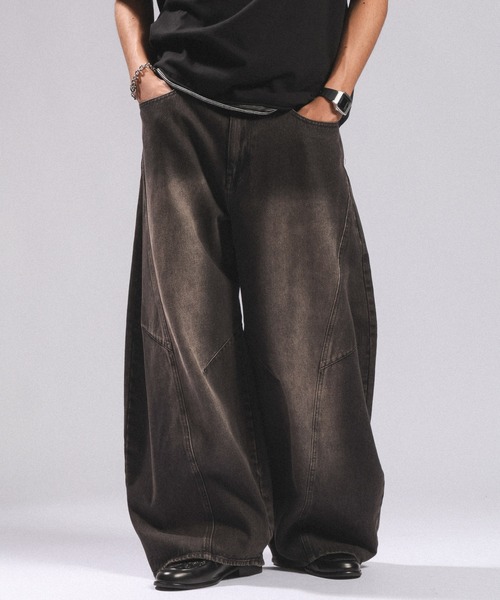 RAGEBLUE(レイジブルー)の「Vintage 3D Curve Barrel Denim Pants/ヴィンテージ加工/3Dカーブバレルデニムパンツ(デニムパンツ・メンズ・グリーン/ブラウン/ブルー/ブラック/ライトブルー/ブラック系その他/グリーン系その他/ブルー系その他/ブラック系その他2/グレー系その他・MEDIUM/LARGE)」の15枚目の写真