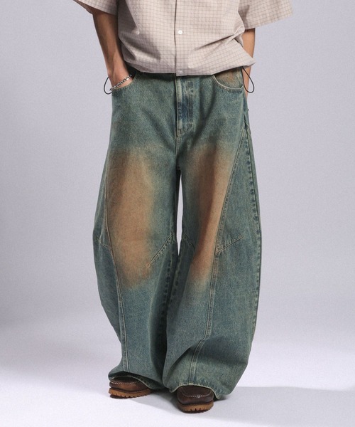 RAGEBLUE（レイジブルー）の「Vintage ３D Curve Barrel Denim Pants/ヴィンテージ加工/3Dカーブバレルデニムパンツ（デニムパンツ・メンズ・グリーン/ブラウン/ブルー/ブラック・MEDIUM/LARGE）」の21枚目の写真