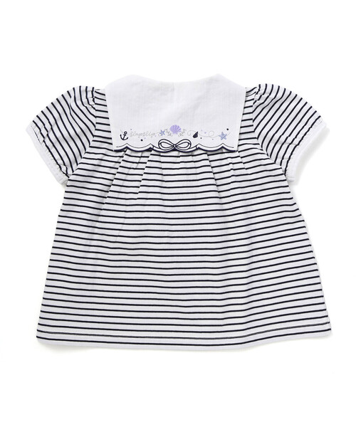SLAP SLIP(スラップスリップ)の「【マリンシリーズ】セーラーカラーボーダー半袖Tシャツ+パンツセットアップ(80~130cm)(セットアップ・キッズ・レッド系その他/ブルー系その他2・130cm/80cm/110cm/120cm/100cm/90cm)」の9枚目の写真