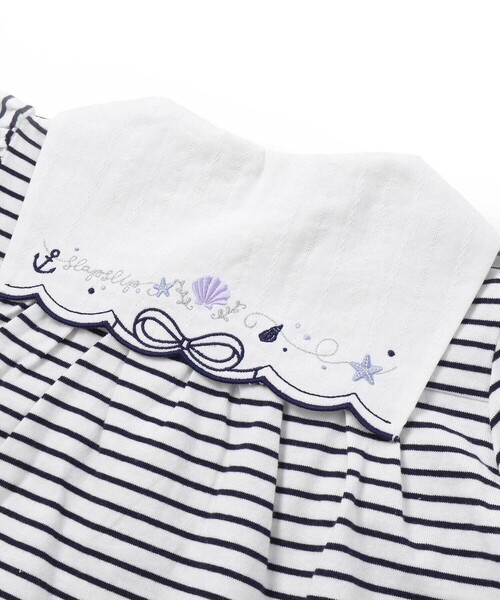 SLAP SLIP(スラップスリップ)の「【マリンシリーズ】セーラーカラーボーダー半袖Tシャツ+パンツセットアップ(80~130cm)(セットアップ・キッズ・レッド系その他/ブルー系その他2・130cm/80cm/110cm/120cm/100cm/90cm)」の13枚目の写真