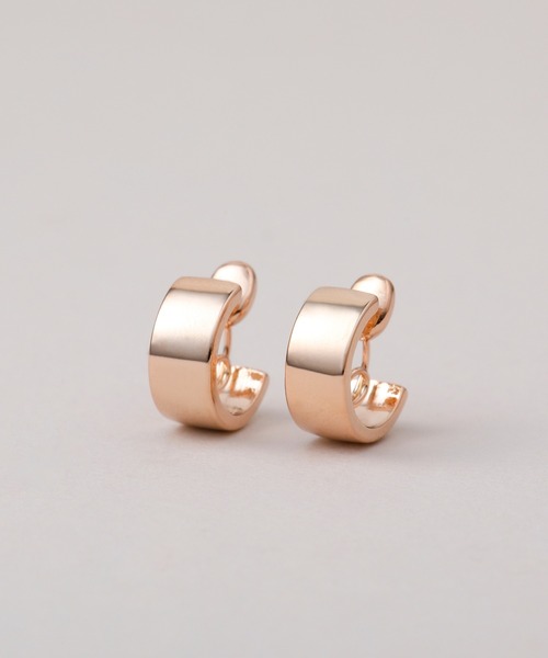 CALIN STANDARD(カリンスタンダード)の「◆金属アレルギー対応◆◆made in japan◆【痛くない】【落ちにくい】【ストレスフリーな着け心地】ワイドプレーン ミニループフィットイヤリング(イヤリング・レディース・ピンクゴールド/ゴールド/シルバー・FREE)」の3枚目の写真