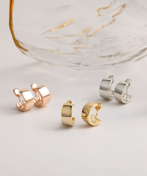 CALIN STANDARD(カリンスタンダード)の「◆金属アレルギー対応◆◆made in japan◆【痛くない】【落ちにくい】【ストレスフリーな着け心地】ワイドプレーン ミニループフィットイヤリング(イヤリング・レディース・ピンクゴールド/ゴールド/シルバー・FREE)」の17枚目の写真