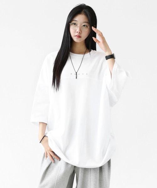minsobi(ミンソビ)の「インパクトグラフィティ ビッグシルエット半袖T ユニセックス(Tシャツ/カットソー・メンズ・ホワイト/ブラック・FREE)」の19枚目の写真