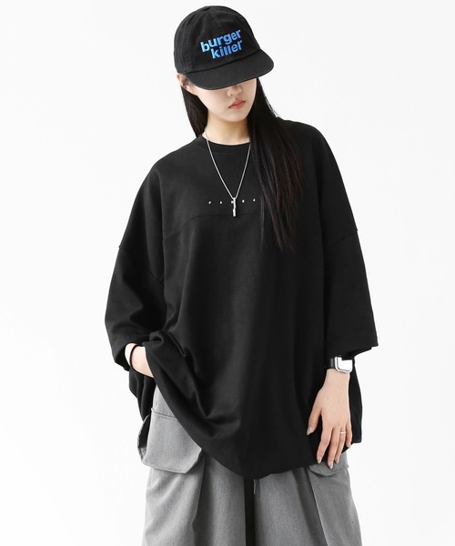 minsobi(ミンソビ)の「インパクトグラフィティ ビッグシルエット半袖T ユニセックス(Tシャツ/カットソー・メンズ・ホワイト/ブラック・FREE)」の9枚目の写真