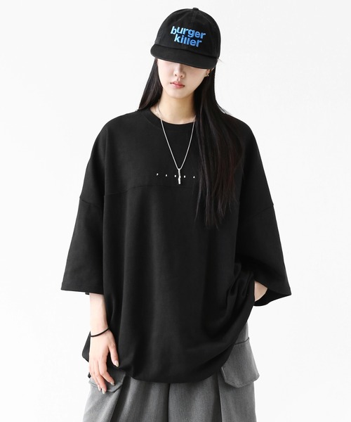 minsobi(ミンソビ)の「インパクトグラフィティ ビッグシルエット半袖T ユニセックス(Tシャツ/カットソー・メンズ・ホワイト/ブラック・FREE)」の5枚目の写真