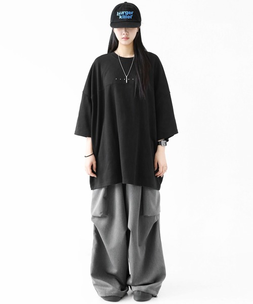 minsobi(ミンソビ)の「インパクトグラフィティ ビッグシルエット半袖T ユニセックス(Tシャツ/カットソー・メンズ・ホワイト/ブラック・FREE)」の13枚目の写真