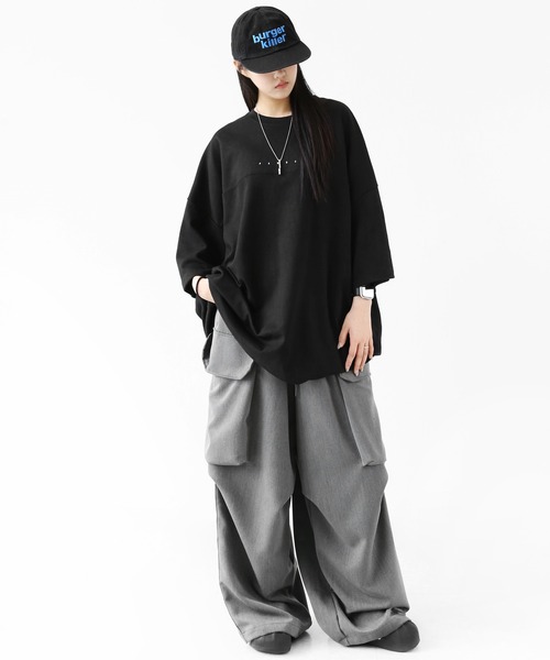 minsobi(ミンソビ)の「インパクトグラフィティ ビッグシルエット半袖T ユニセックス(Tシャツ/カットソー・メンズ・ホワイト/ブラック・FREE)」の15枚目の写真